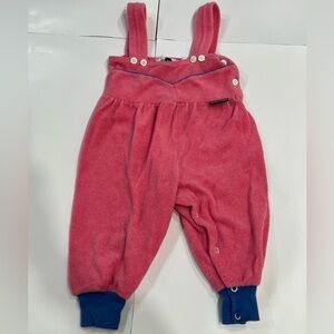 Pierre Boutique Vintage Retro Terrycloth Pink Overalls Size Large